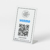 Venmo QRコード支払い追加ロゴソーシャルメディア 台座サイン (正面)
