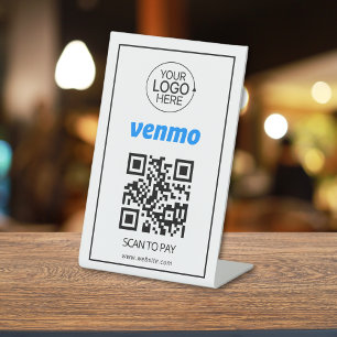 Venmo QRコード支払い追加ロゴ非接触型 台座サイン