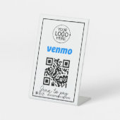 Venmo QRコード支払ロゴスクリプトソーシャルメディア 台座サイン (正面)