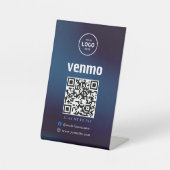 Venmo QRコード支払 |スキャンしてビジネスロゴを支払う 台座サイン (正面)