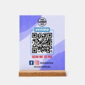 Venmo QRコード支払 |ビジネスを支払うWightスキャン アクリルサイン (正面)