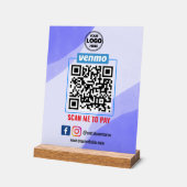 Venmo QRコード支払 |ビジネスを支払うWightスキャン アクリルサイン (傾斜)