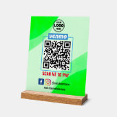 Venmo QRコード支払 |ビジネスを支払うWightスキャン アクリルサイン (傾斜)