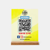 Venmo QRコード支払 |ビジネスを支払うWightスキャン アクリルサイン (正面)