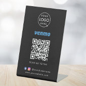 Venmo QRコード支払 |ブラック・スキャンによるビジネスの決済 台座サイン