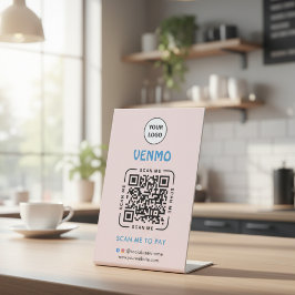 Venmo QRコード決済 | ビジネスロゴをスキャンして支払う 台座サイン