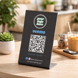 Venmo QRコード決済 | ビジネスロゴをスキャンして支払う 台座サイン