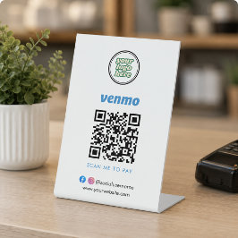 Venmo QRコード決済 | ビジネスロゴをスキャンして支払う 台座サイン
