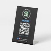 Venmo QRコード決済 | ビジネスロゴをスキャンして支払う 台座サイン (正面)