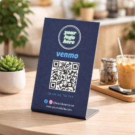 Venmo QRコード決済 | ビジネスロゴ入りスキャン式支払い 台座サイン