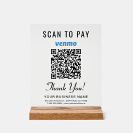 Venmo QRコード スキャンで支払い アクリルサイン