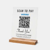 Venmo QRコード スキャンで支払い アクリルサイン (傾斜)