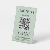 Venmo QRコード スキャンで支払う セージグリーン 台座サイン (正面)