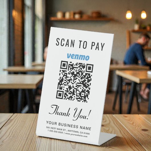 Venmo QRコード スキャンで支払う 台座サイン