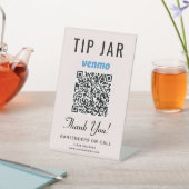 Venmo QRコード ピンクのチップジャー 台座サイン (インサイチュ)