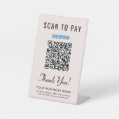 Venmo QRコード ピンク スキャンして支払う 台座サイン (正面)