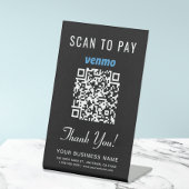 Venmo QRコード ブラック スキャンして支払うカウンター用 台座サイン