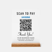 Venmo QRコード ホワイト スキャン決済 アクリルサイン (正面)