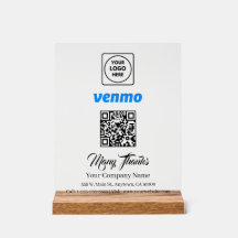 Venmo QRコード 白色 ディスプレイサイン スキャンして支払う