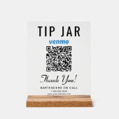 Venmo QRコード 透明チップジャー アクリルサイン (正面)