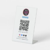 Venmo QR Code Payment | Scan to Pay Business Logo  台座サイン (正面)