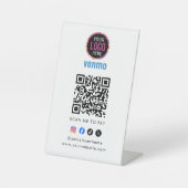 Venmo QR Code Payment | Scan to Pay Business Logo 台座サイン (正面)