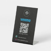 Venmo QR Code Payment | Scan to Pay Business Logo  台座サイン (正面)