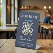 Venmo QR Code Scan to Pay Blue Business 台座サイン