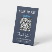 Venmo QR Code Scan to Pay Blue Business 台座サイン (正面)