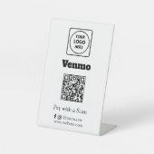 Venmo QR Code | Scan to Pay Custom Business Logo 台座サイン (正面)