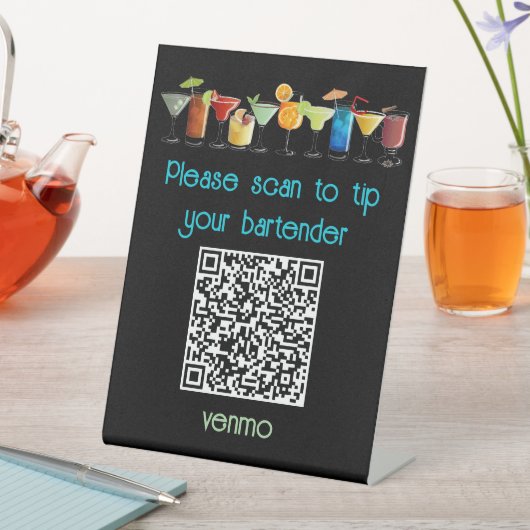Venmo QR Code Tip Sign | 台座サイン (インサイチュ)