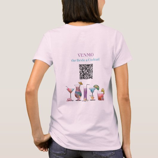 VENMO the Bride a Cotker QRパーソナライズされたコード Tシャツ (裏面)