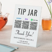 Venmo Zelle Cashapp QRコードチップジャー 台座サイン (インサイチュ)