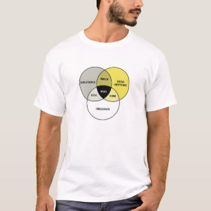 Vennの図表: おたく/ギーク/田舎くさい人/Dweeb Tシャツ