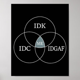 Venn Diagram IdgafミームおもしろいサイエンスサイエンスフィクションIdc Id ポスター
