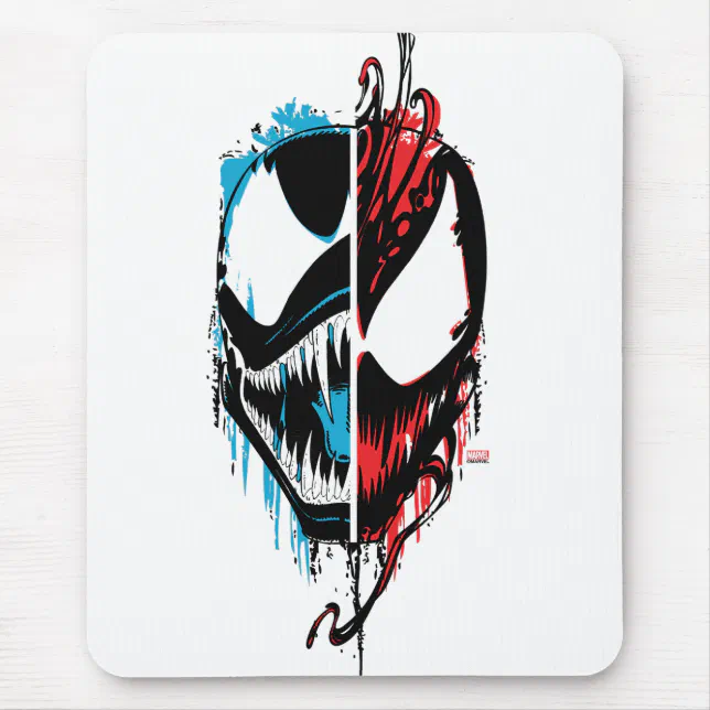 VenomとCarnage Splitインク入り顔図 マウスパッド | Zazzle.co.jp