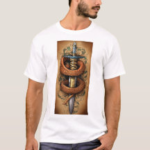 Venom & Steel Snake and Dagger Water Color Tシャツ