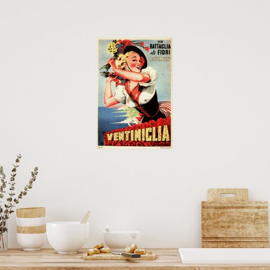 VENTIMIGLIAイタリアフェスティバルヴィンテージイタリアン旅行 ポスター (キッチン)