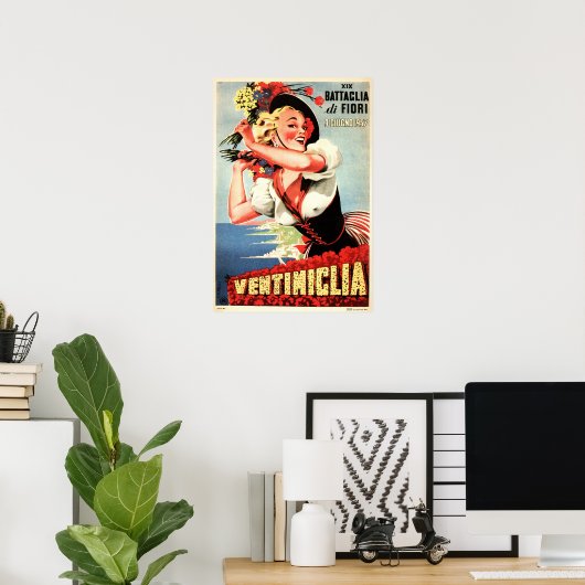 VENTIMIGLIAイタリアフェスティバルヴィンテージイタリアン旅行 ポスター (ホームオフィス)