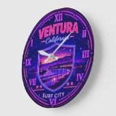 Ventura California Surf City ラージ壁時計 (傾斜)
