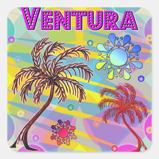 Ventura Happy and Hopeステッカー スクエアシール (正面)