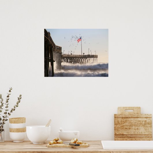 Ventura Pier Waves | El Nino ポスター (キッチン)