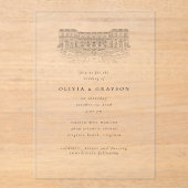 Venue Illustration Old Money Aesthetic, Wedding  アクリル招待状 (正面)