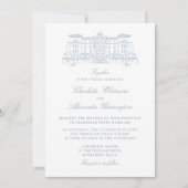 Venue,  Old Money Aesthetic, light blue  招待状 (正面)