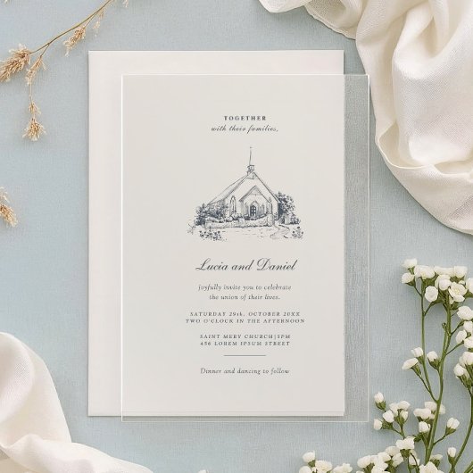 Venue Sketch Church Wedding Acrylic Invitation アクリル招待状
