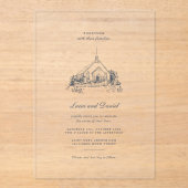 Venue Sketch Church Wedding Acrylic Invitation アクリル招待状 (正面)