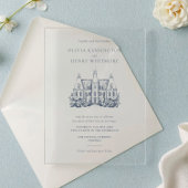 Venue Sketch Minimalist for Wedding アクリル招待状