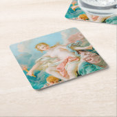 Venus on the Waves by Fransois Boucher スクエアペーパーコースター (アングル)
