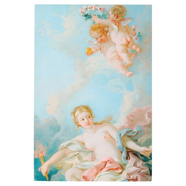 Venus on the Waves by Fransois Boucher メタルプリント (正面)