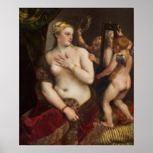 Venus with a鏡by Tititian – ポスター
